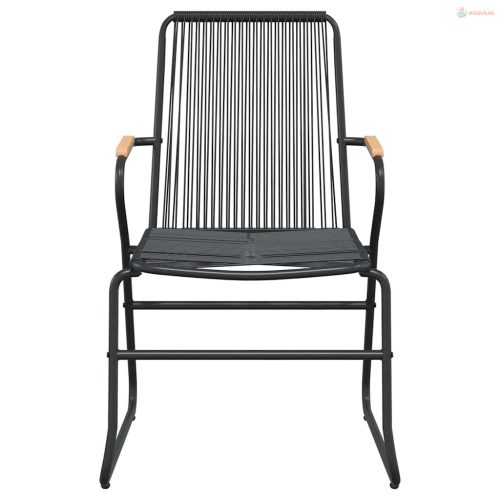 3 részes fekete PVC rattan kerti étkezőgarnitúra