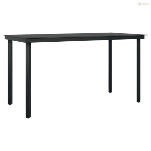 5 részes fekete PVC rattan kerti étkezőgarnitúra