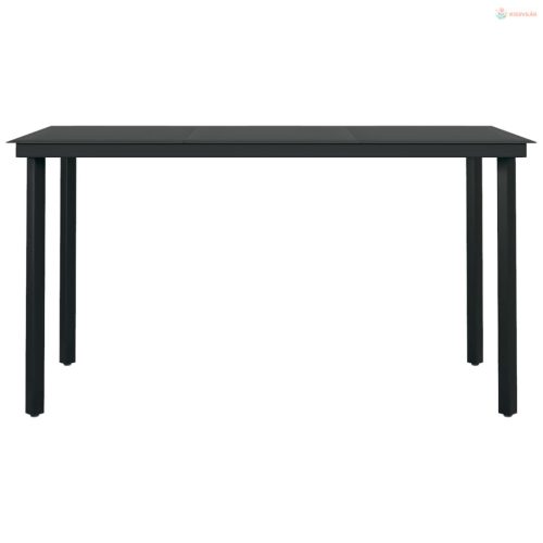 5 részes fekete PVC rattan kerti étkezőgarnitúra