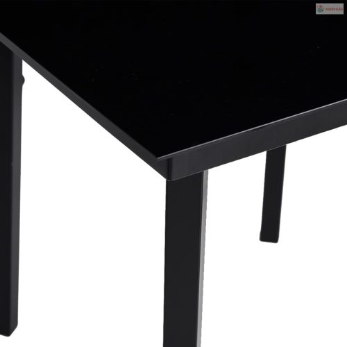 5 részes fekete PVC rattan kerti étkezőgarnitúra