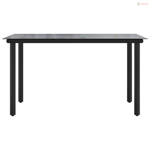 7 részes fekete PVC rattan kerti étkezőgarnitúra