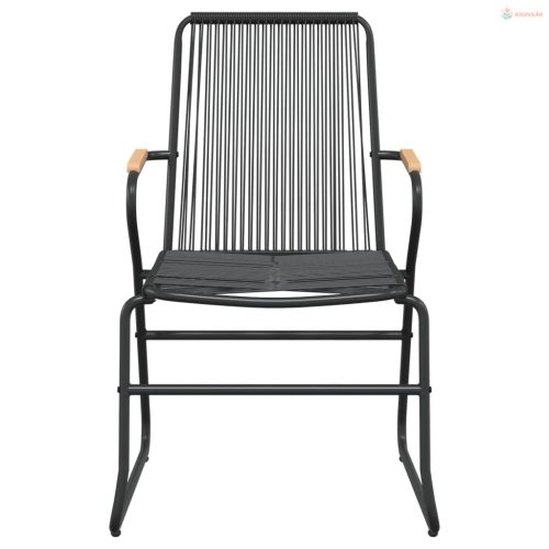 3 részes fekete PVC rattan kerti étkezőgarnitúra