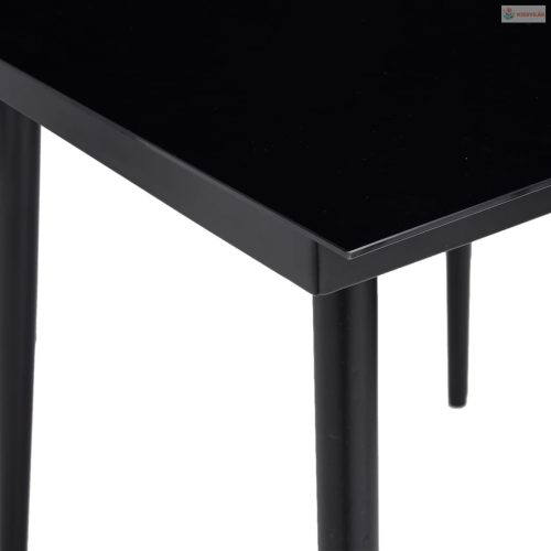 5 részes fekete PVC rattan kerti étkezőgarnitúra