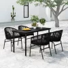 5 részes fekete kerti étkezőgarnitúra