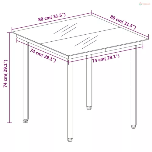 3 részes barna kerti étkezőgarnitúra