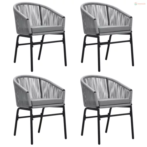 5 részes szürke kerti étkezőgarnitúra