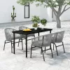 5 részes szürke kerti étkezőgarnitúra