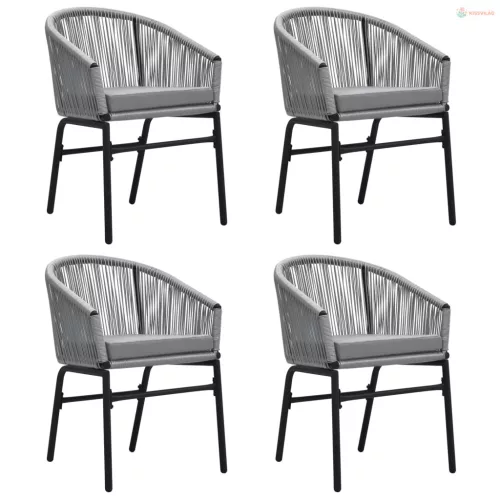 5 részes szürke kerti étkezőgarnitúra