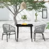 3 részes szürke kerti étkezőgarnitúra