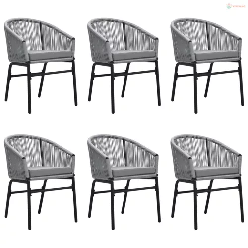 7 részes szürke kerti étkezőgarnitúra