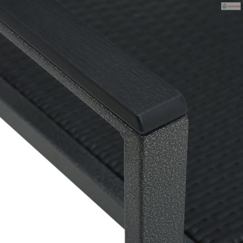 3 részes fekete kerti étkezőgarnitúra