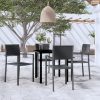 5 részes fekete kerti étkezőgarnitúra