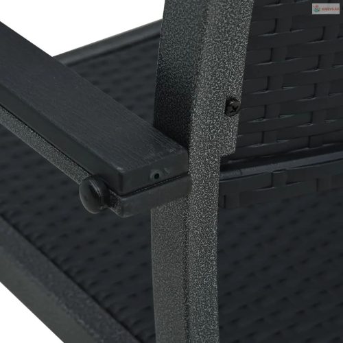 5 részes fekete kerti étkezőgarnitúra