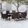 7 részes fekete kerti étkezőgarnitúra párnákkal