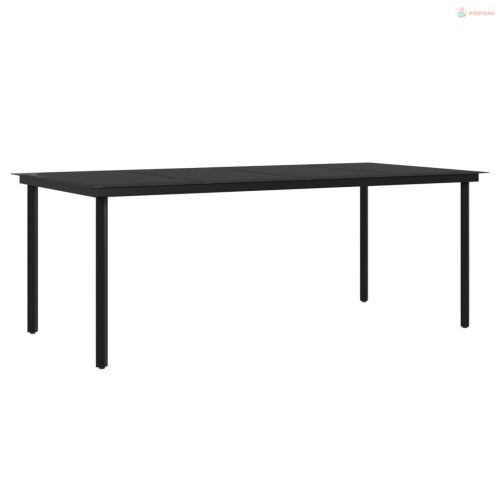 7 részes fekete kerti étkezőgarnitúra párnákkal