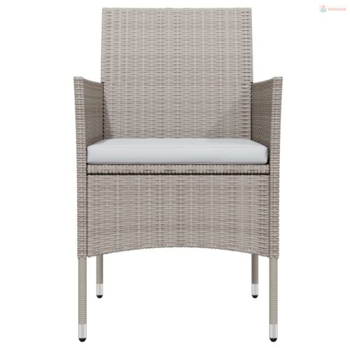 5 részes bézs és fekete kerti étkezőgarnitúra párnákkal