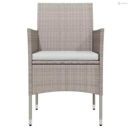 7 részes bézs és fekete kerti étkezőgarnitúra párnákkal