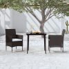 3 részes fekete kerti étkezőgarnitúra párnákkal