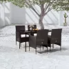 5 részes fekete kerti étkezőgarnitúra párnákkal