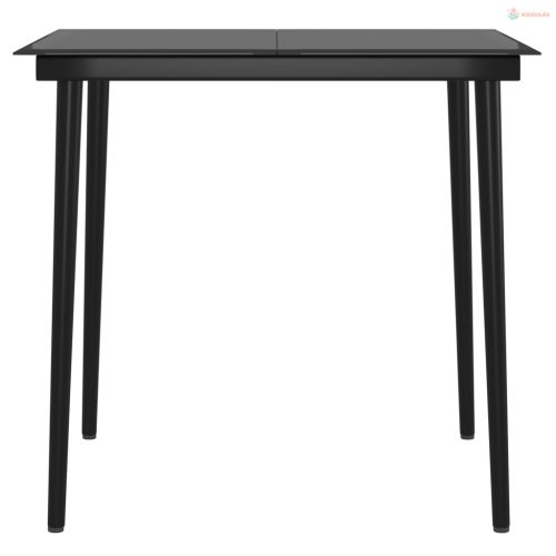 5 részes szürke és fekete kerti étkezőgarnitúra párnákkal