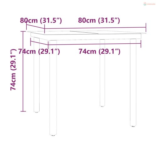 5 részes fekete kerti étkezőgarnitúra párnákkal