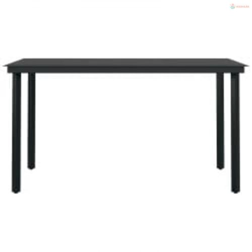 5 részes fekete kerti étkezőgarnitúra párnákkal