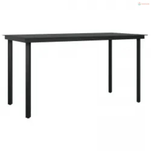 5 részes fekete kerti étkezőgarnitúra párnákkal