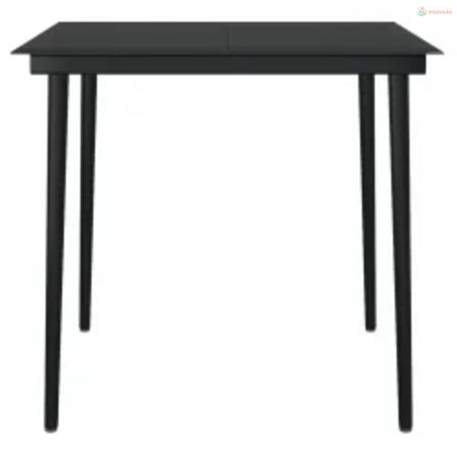 5 részes fekete kerti étkezőgarnitúra párnákkal