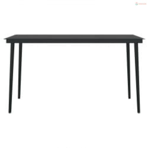 5 részes fekete kerti étkezőgarnitúra párnákkal