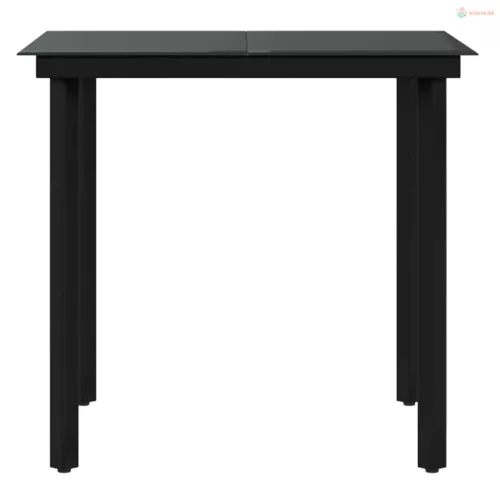 3 részes fekete kerti étkezőgarnitúra párnákkal