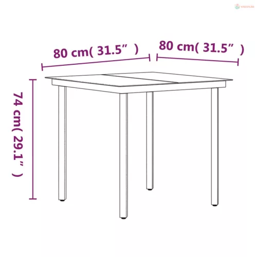 3 részes fekete kerti étkezőgarnitúra párnákkal