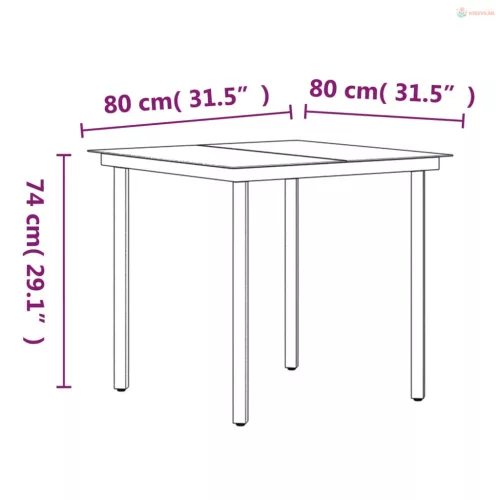 5 részes szürke és fekete kerti étkezőgarnitúra párnákkal