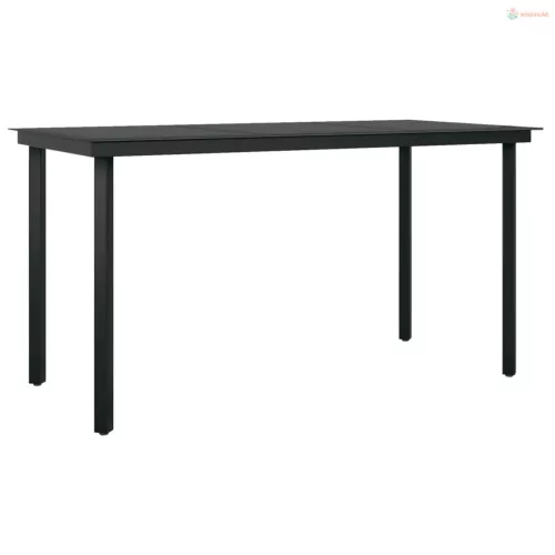 7 részes szürke és fekete kerti étkezőgarnitúra párnákkal