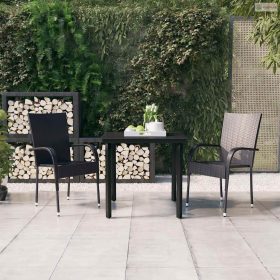3 részes fekete kültéri étkezőgarnitúra
