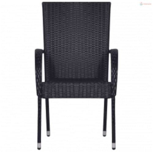 3 részes fekete kültéri étkezőgarnitúra