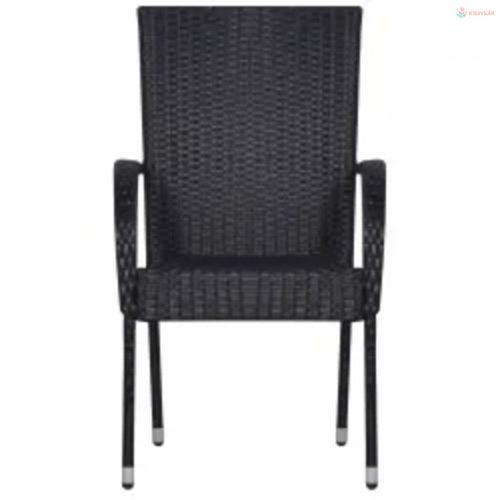 5 részes fekete kültéri étkezőgarnitúra