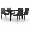 5 részes fekete kerti étkezőgarnitúra