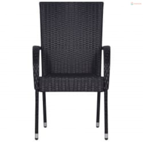 5 részes fekete kerti étkezőgarnitúra