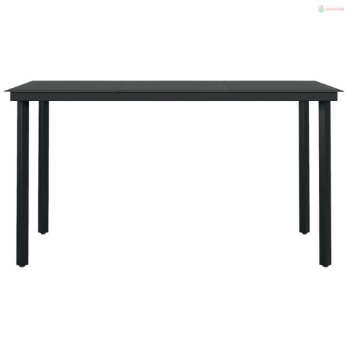 5 részes szürke és fekete kerti étkezőgarnitúra