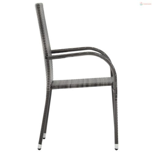 5 részes szürke és fekete kerti étkezőgarnitúra