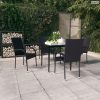 5 részes fekete kerti étkezőgarnitúra