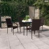 5 részes barna és fekete kerti étkezőgarnitúra