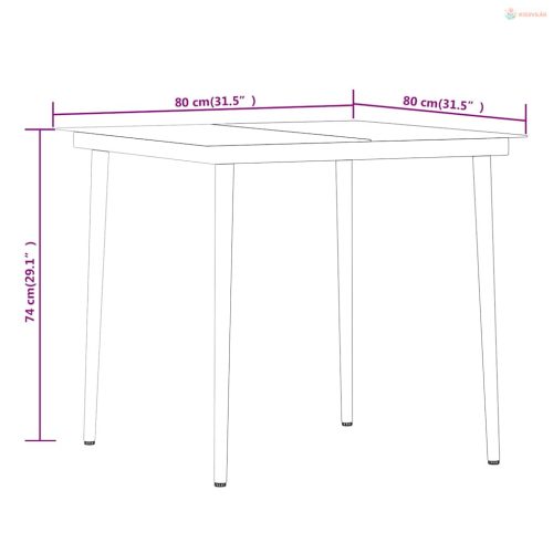 5 részes barna és fekete kerti étkezőgarnitúra