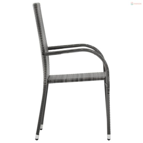 5 részes szürke és fekete kerti étkezőgarnitúra