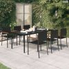 7 részes fekete kerti étkezőgarnitúra