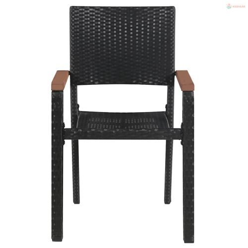 3 részes fekete kerti étkezőgarnitúra