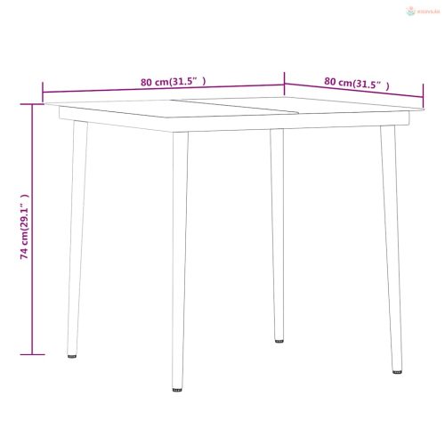 3 részes fekete kerti étkezőgarnitúra
