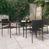 5 részes fekete kerti étkezőgarnitúra