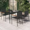 5 részes fekete kerti étkezőgarnitúra