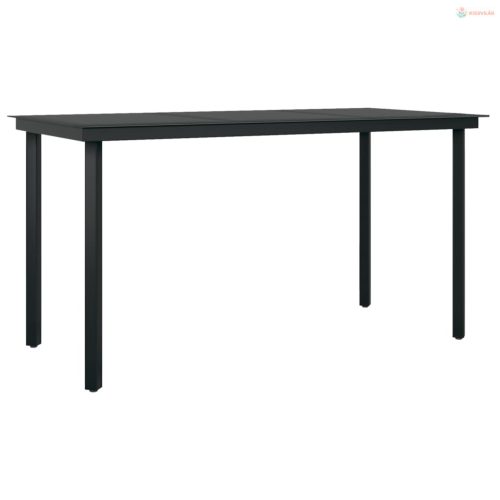 7 részes fekete kerti étkezőgarnitúra párnákkal